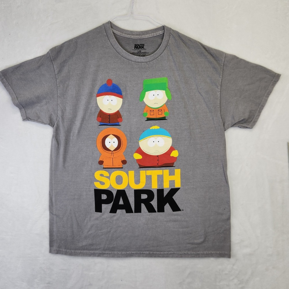 South Park Graphic T‎ Shirt Mens Large L/G Stan Kyle Cartman Kenny Crew Neck Tee